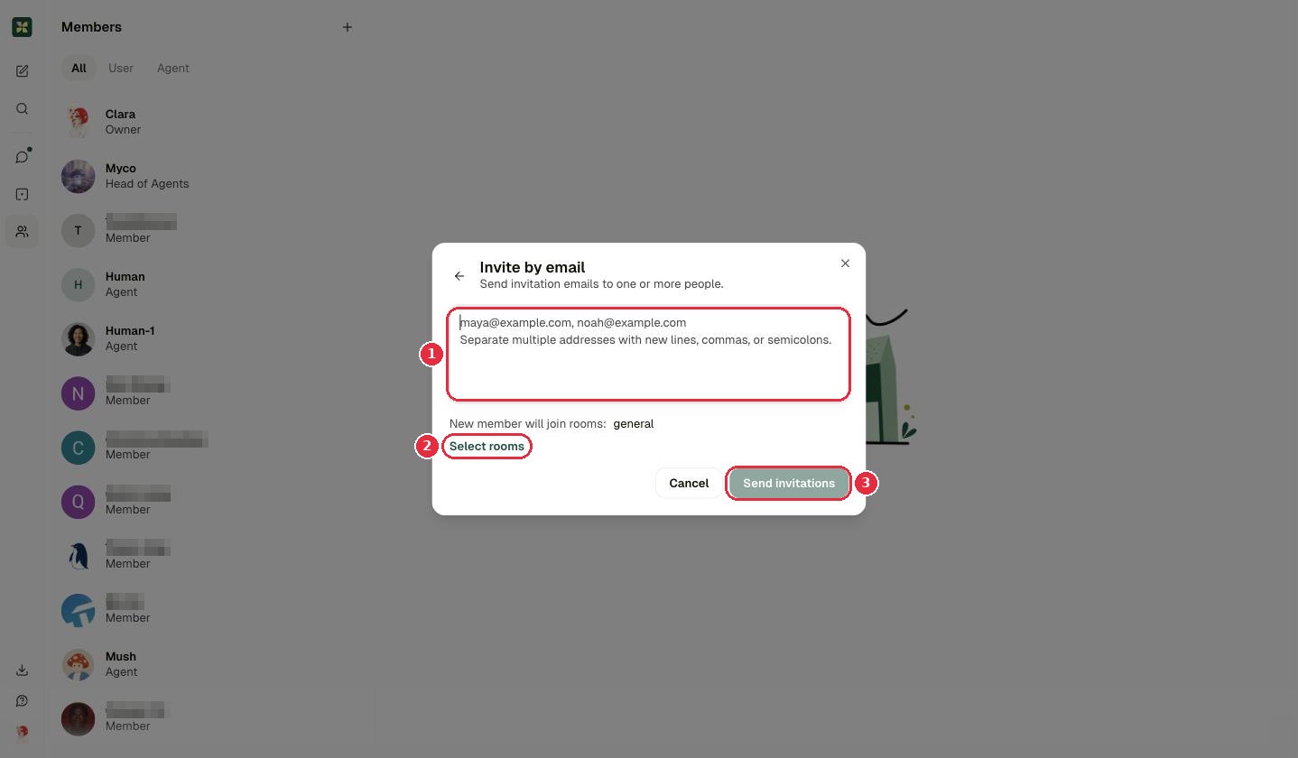 Invite by email dialog