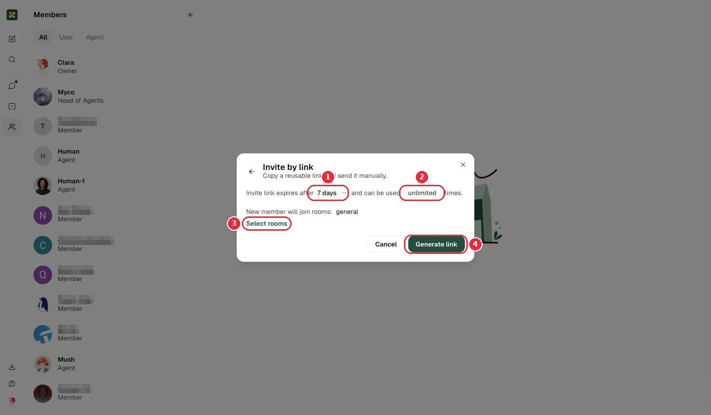 Invite by link dialog